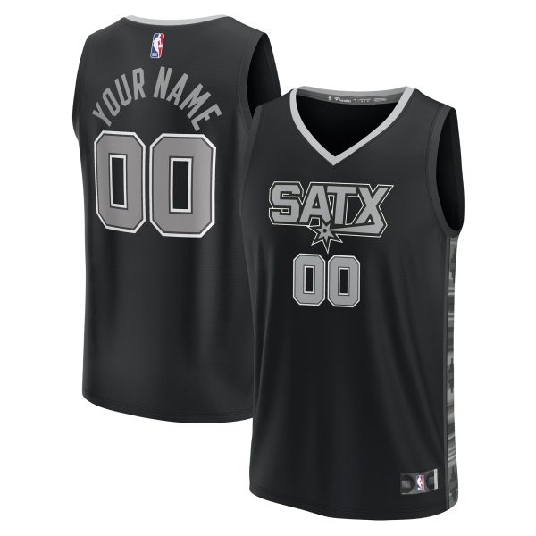 San Antonio Spurs youth san antonio spurs fanatics black fast break replica custom jersey – statement edition Collection | Official Spurs Store