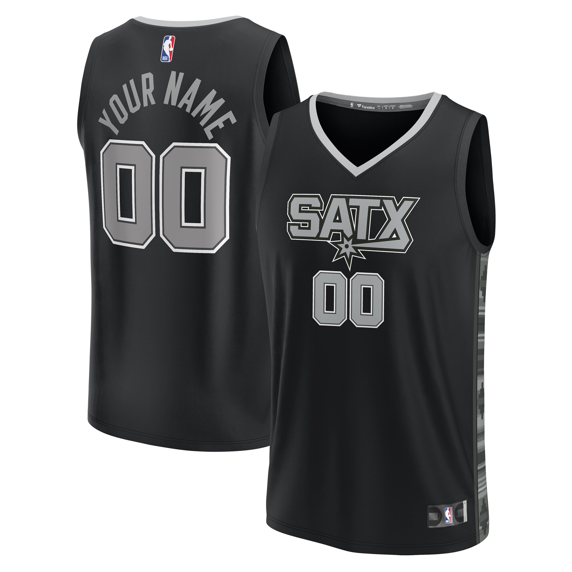 San Antonio Spurs youth san antonio spurs fanatics black fast break replica custom jersey – statement edition Collection | Official Spurs Store