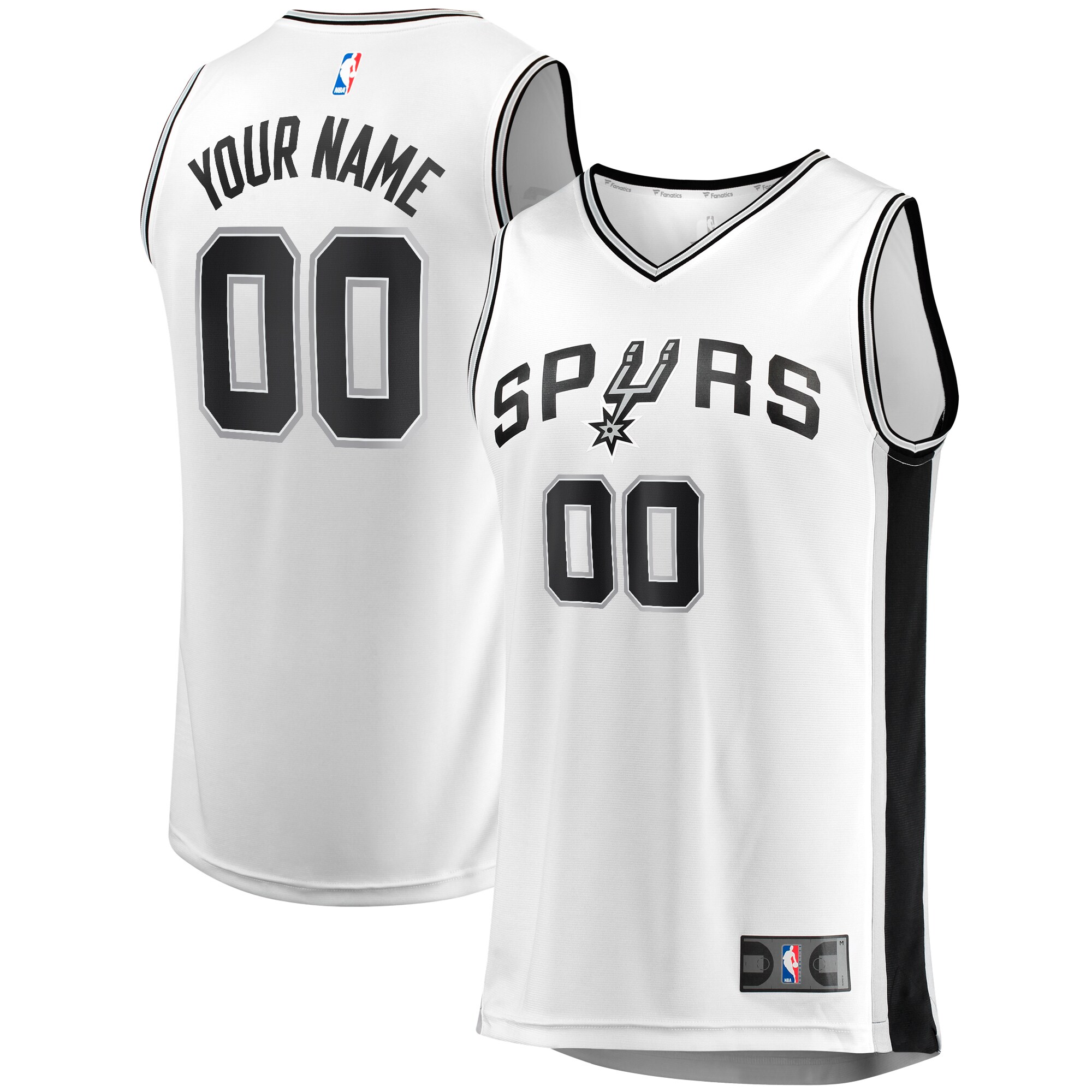 San Antonio Spurs youth san antonio spurs fanatics white fast break replica custom jersey – association edition Collection | Official Spurs Store
