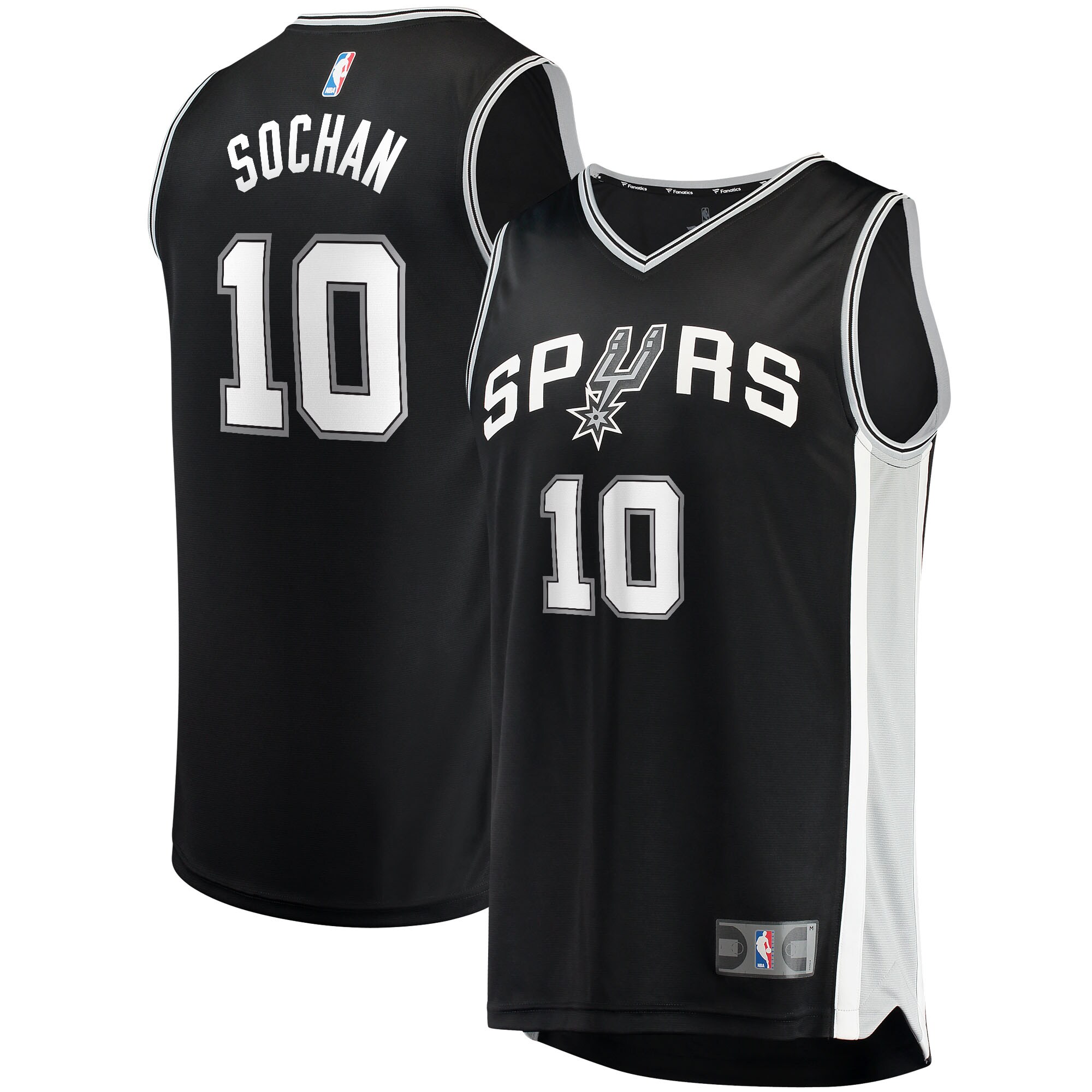 San Antonio Spurs youth san antonio spurs jeremy sochan fanatics black 2022 nba draft first round pick fast break replica jersey – icon edition Collection | Official Spurs Store