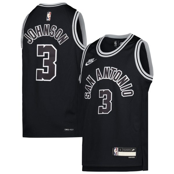 San Antonio Spurs youth san antonio spurs keldon johnson nike black 202223 swingman jersey – classic edition Collection | Official Spurs Store