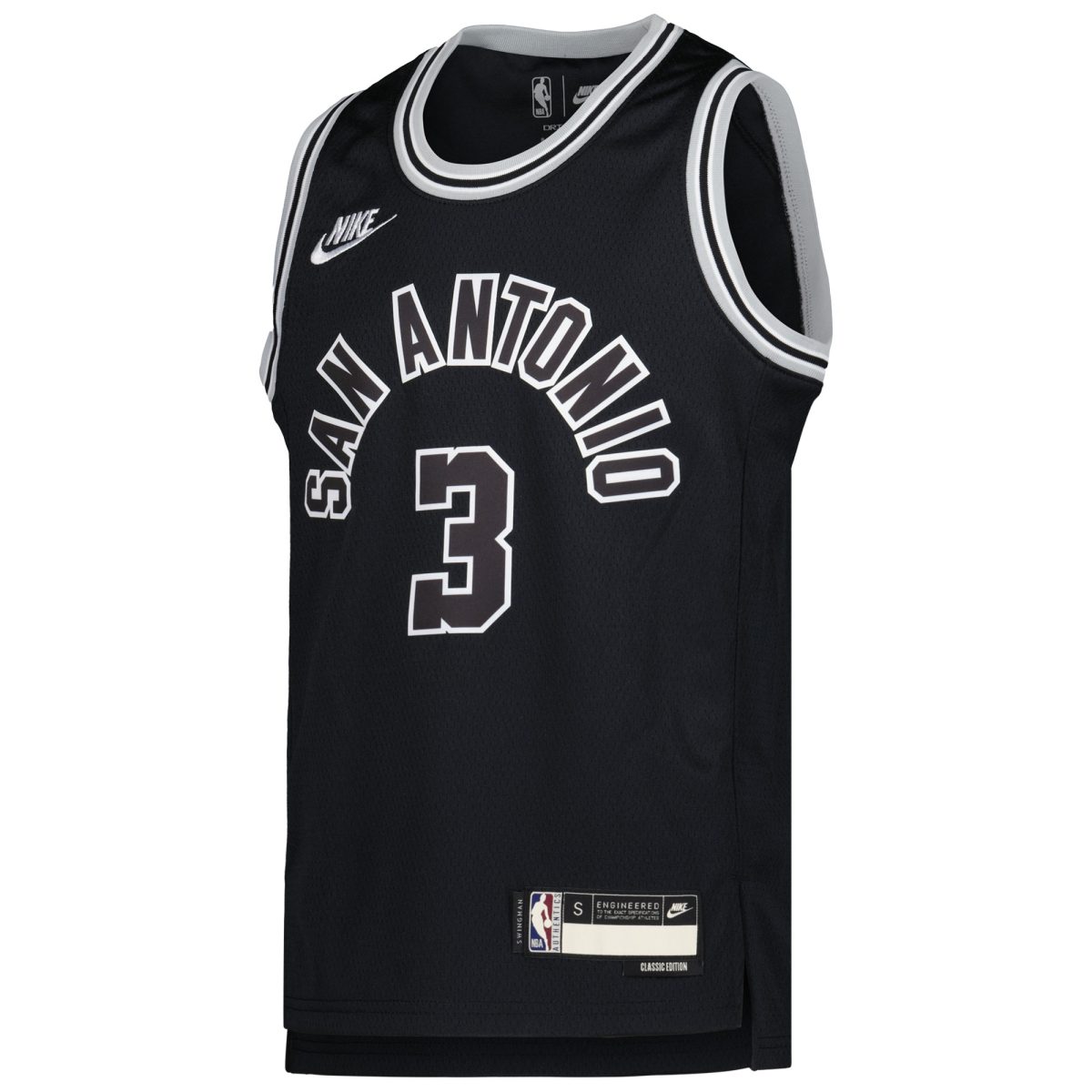 San Antonio Spurs youth san antonio spurs keldon johnson nike black 202223 swingman jersey – classic edition Collection | Official Spurs Store