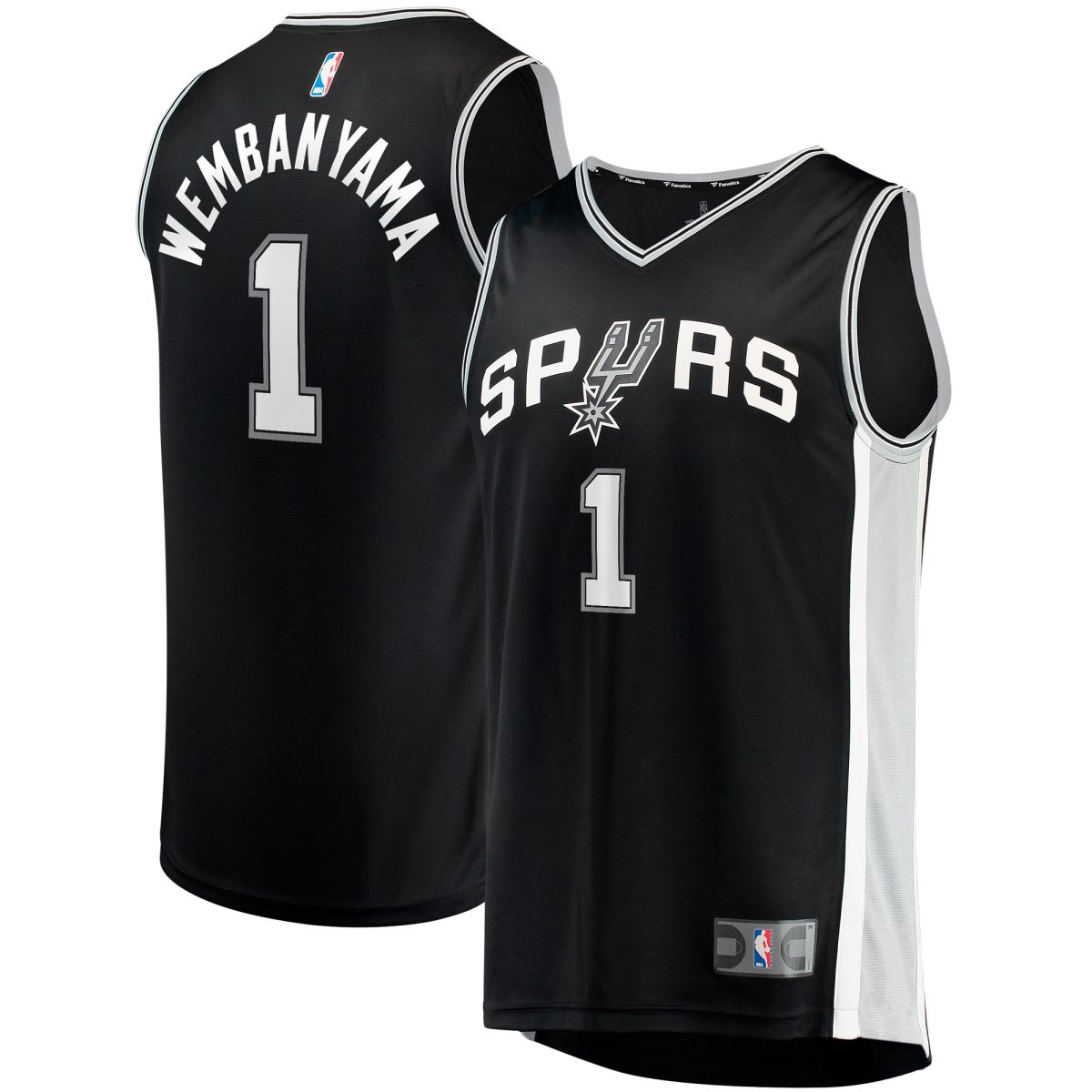 San Antonio Spurs youth san antonio spurs victor wembanyama fanatics black fast break replica jersey – icon edition Collection | Official Spurs Store