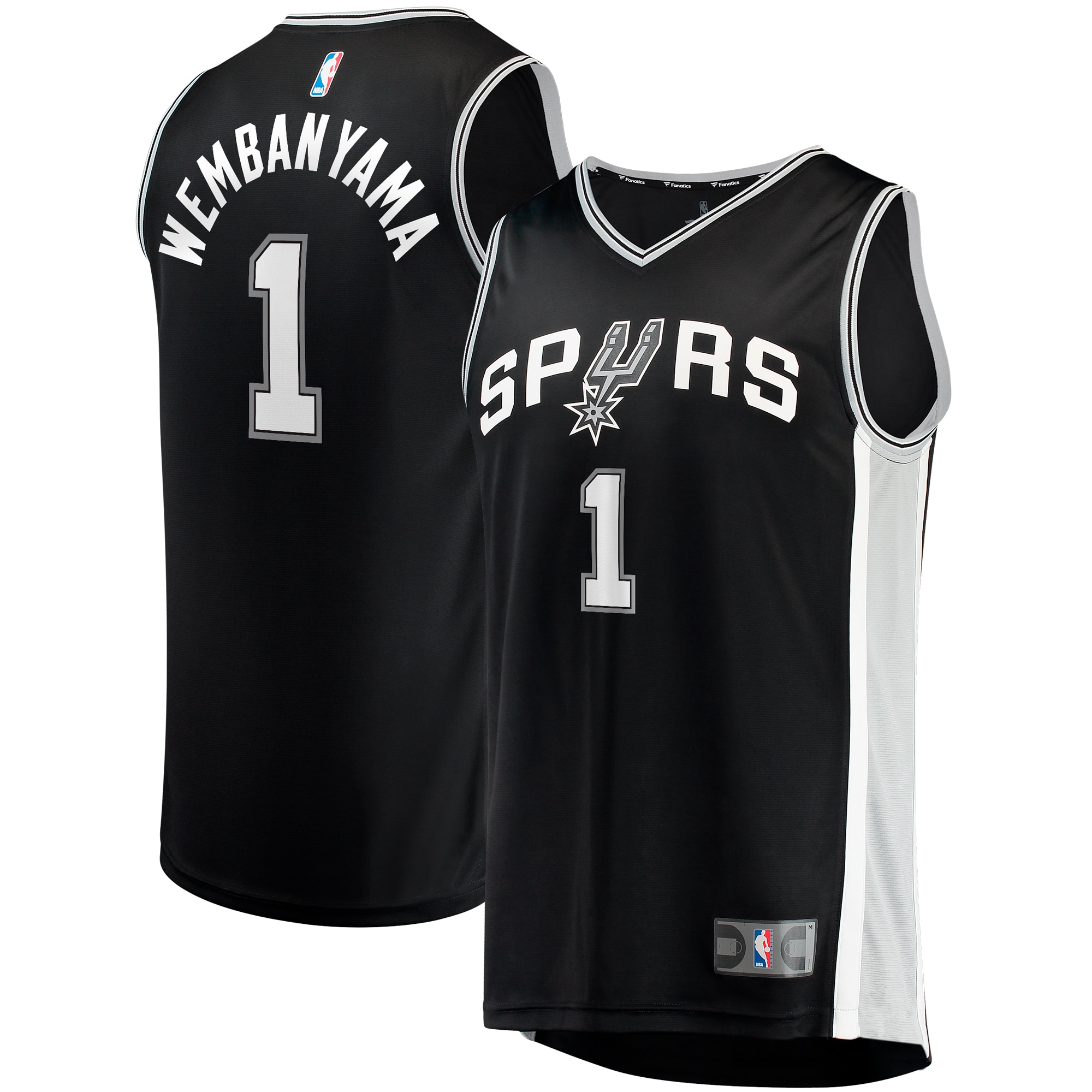 San Antonio Spurs youth san antonio spurs victor wembanyama fanatics black fast break replica jersey – icon edition Collection | Official Spurs Store