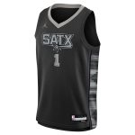 San Antonio Spurs youth san antonio spurs victor wembanyama jordan brand black swingman jersey – statement edition Collection | Official Spurs Store