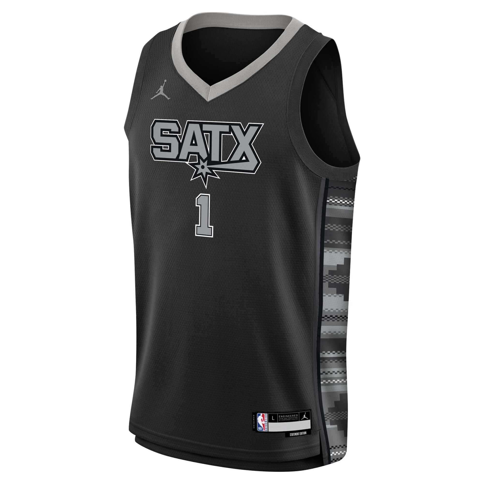 San Antonio Spurs youth san antonio spurs victor wembanyama jordan brand black swingman jersey – statement edition Collection | Official Spurs Store