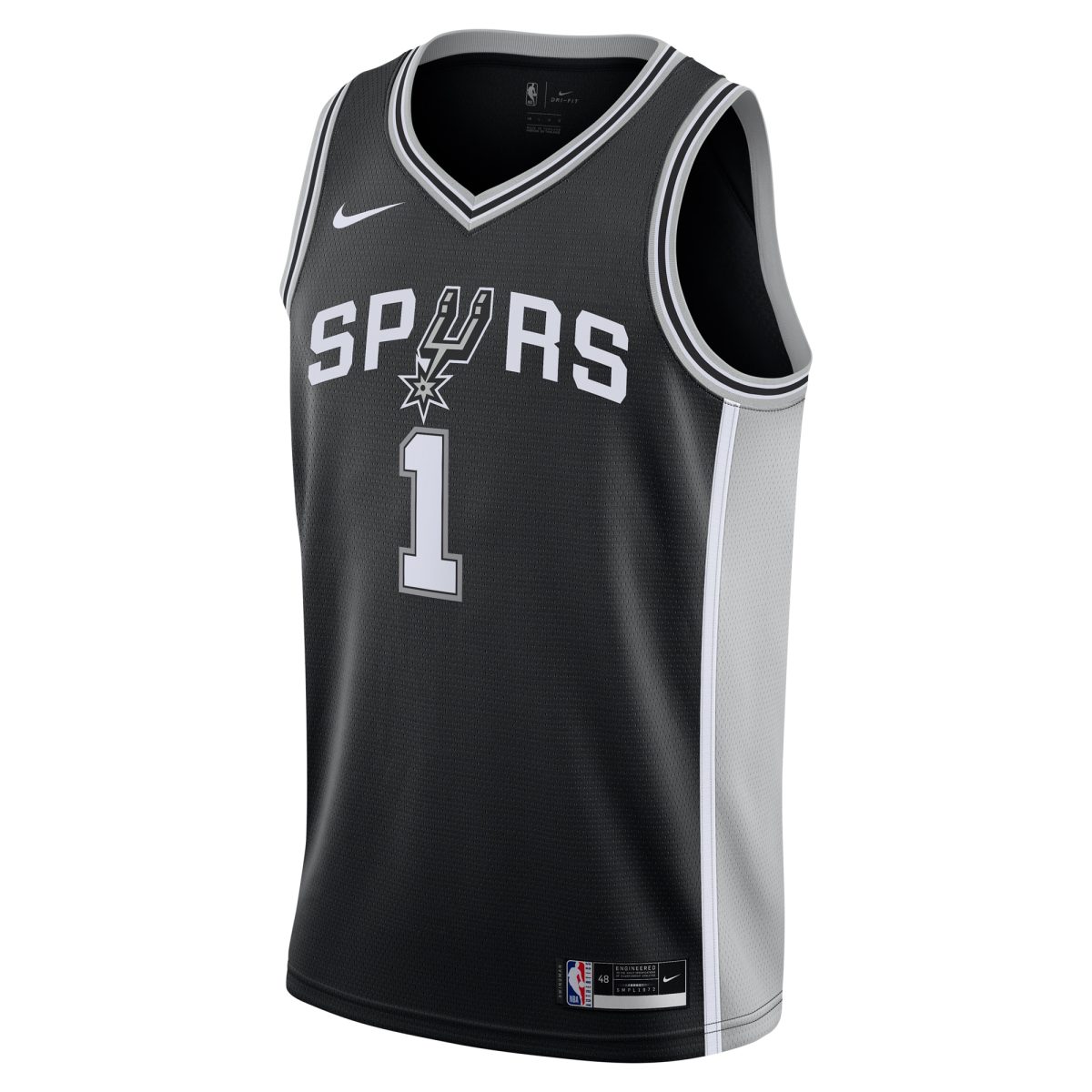 San Antonio Spurs youth san antonio spurs victor wembanyama nike black swingman jersey – icon edition Collection | Official Spurs Store
