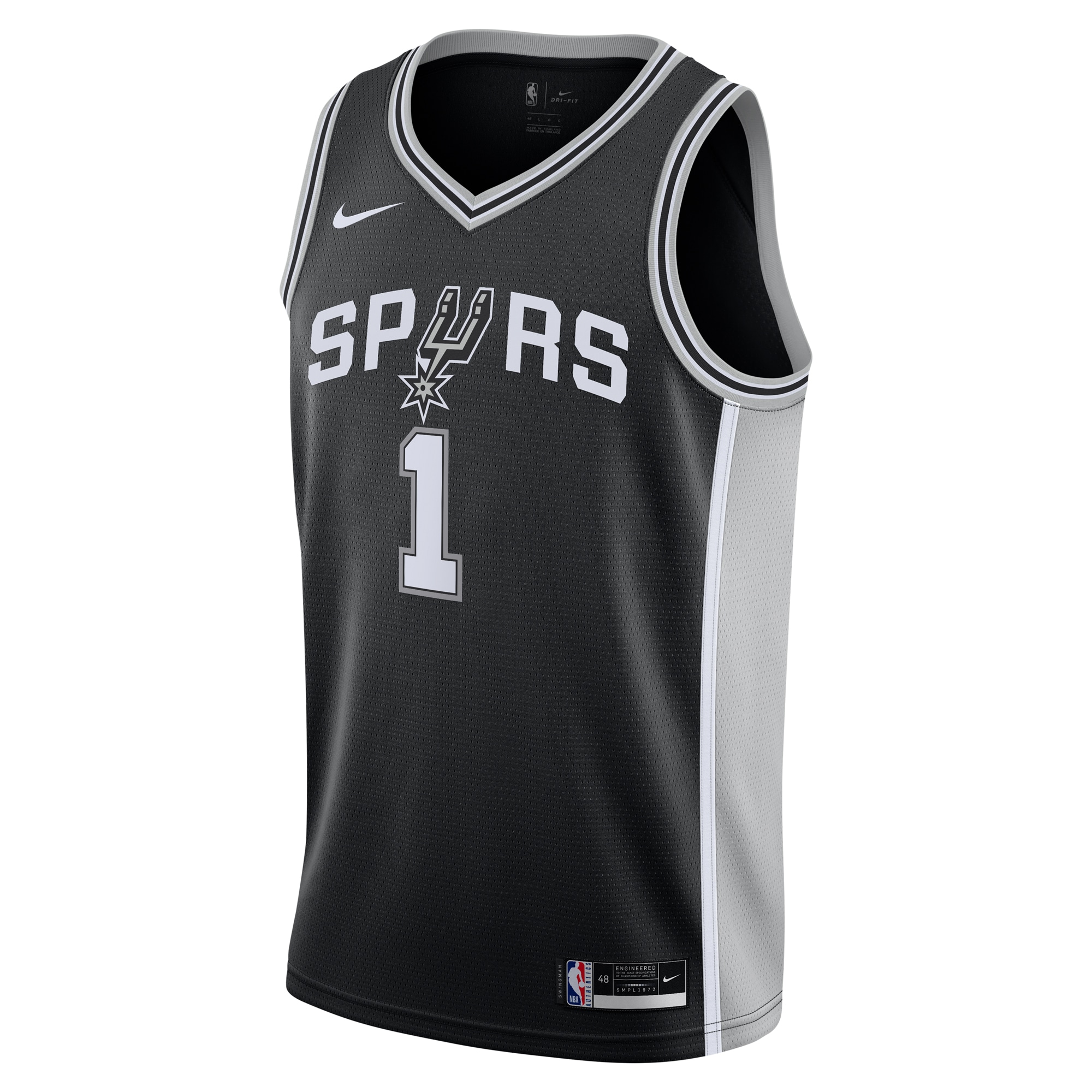San Antonio Spurs youth san antonio spurs victor wembanyama nike black swingman jersey – icon edition Collection | Official Spurs Store