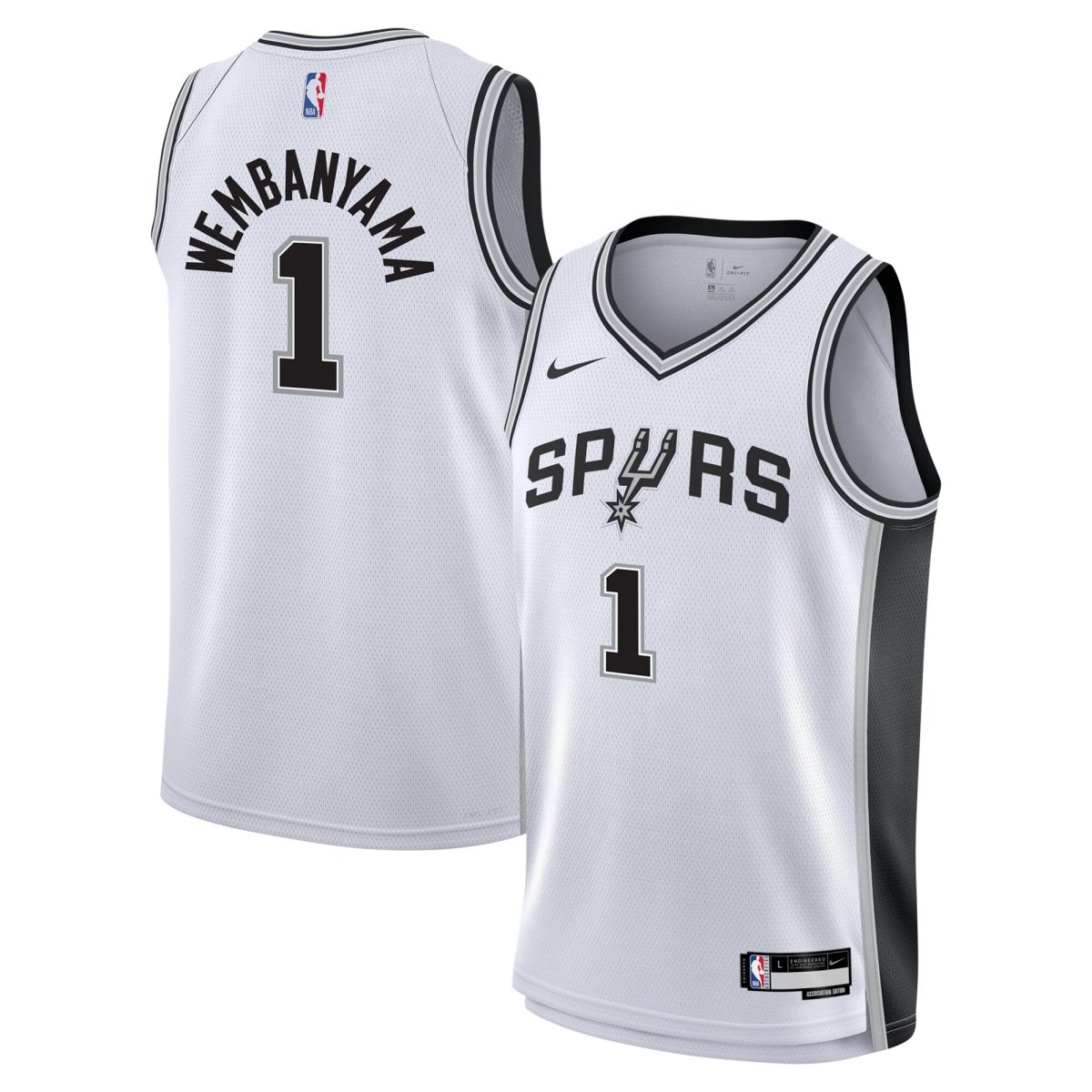 San Antonio Spurs youth san antonio spurs victor wembanyama nike white swingman jersey – association edition Collection | Official Spurs Store